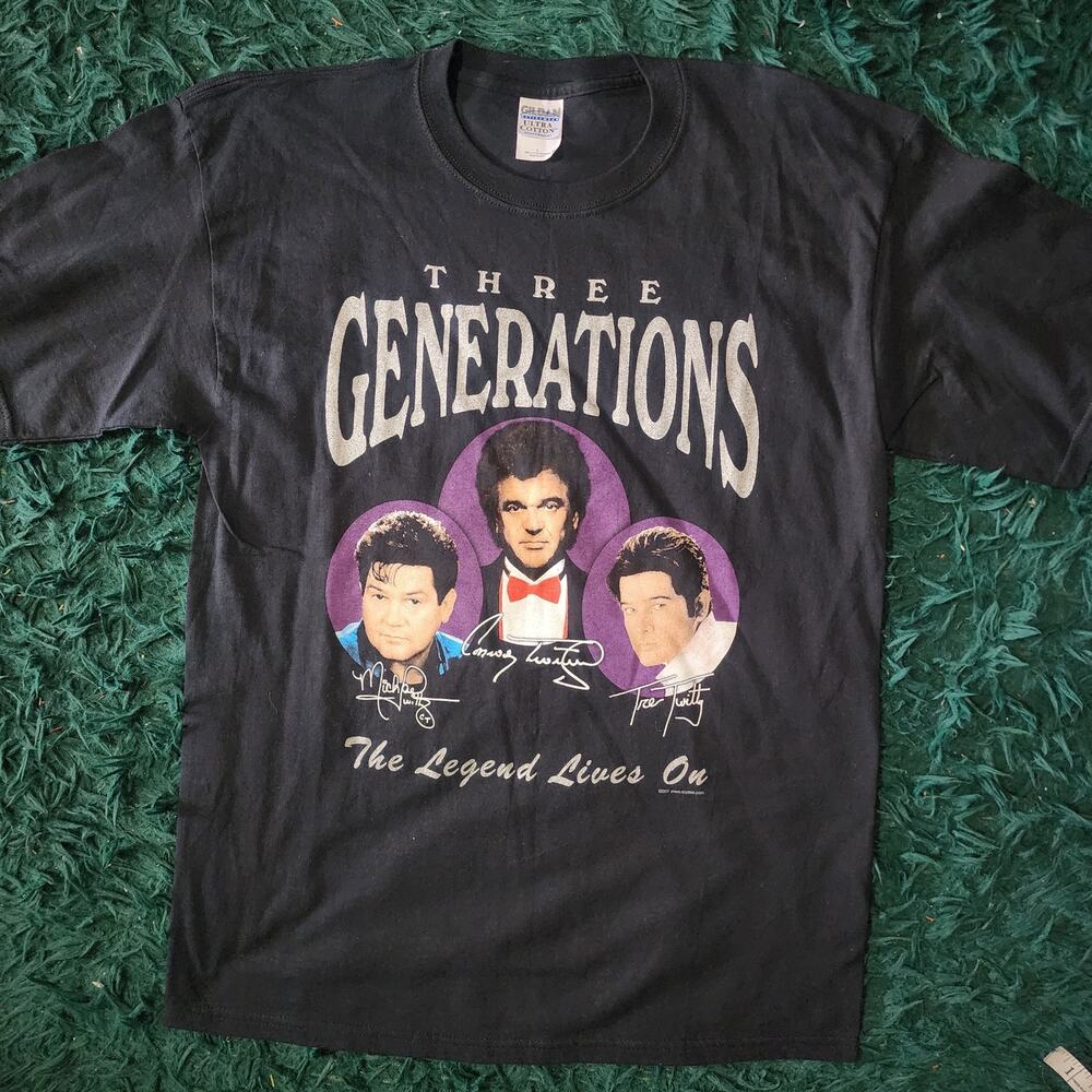 Vintage Conway Twitty Three Generations Family Graphic Tee Shirt L